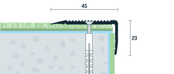 schodová hrana 4,5 cm nášlap - hliník