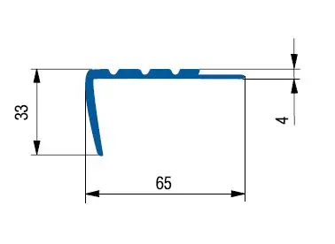 FATRA Schodová hrana H1870, středně hnědá barva 560, 6cm, 125,5 cm