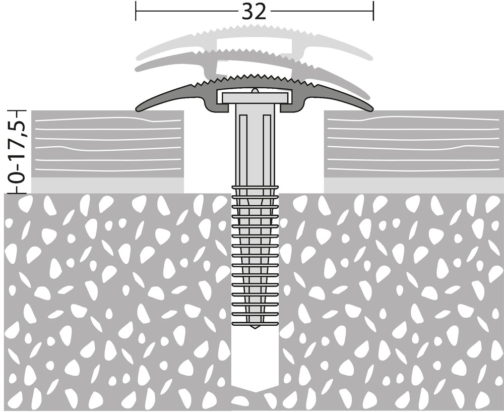 Přechodový profil PRINZ š. 30 mm, délka 270 cm,0-6mm, barva ořech