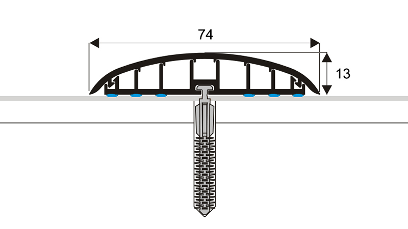 Přechodový PVC profil Volta V-J2-200,barva bílá, samolepící pro vedení elektroinstalace š. 74 mm,