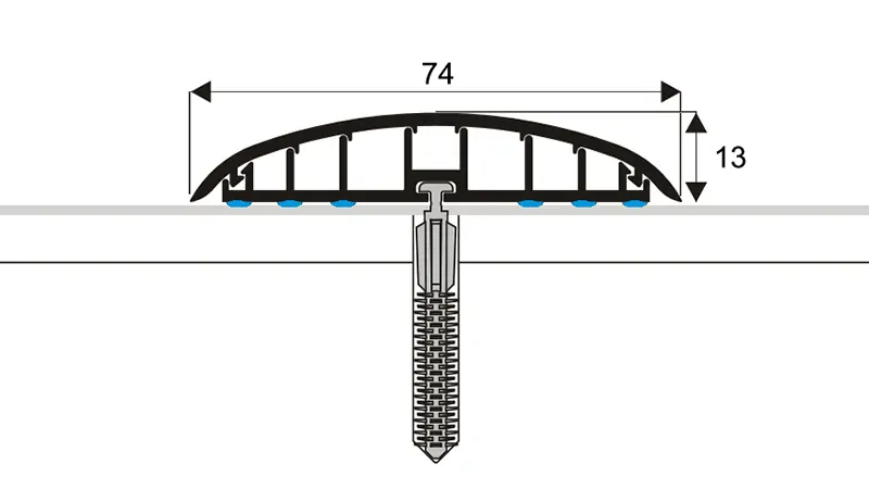 Přechodový PVC profil Volta V-H6-100,barva dub,samolepící pro vedení elektroinstalace š. 74 mm
