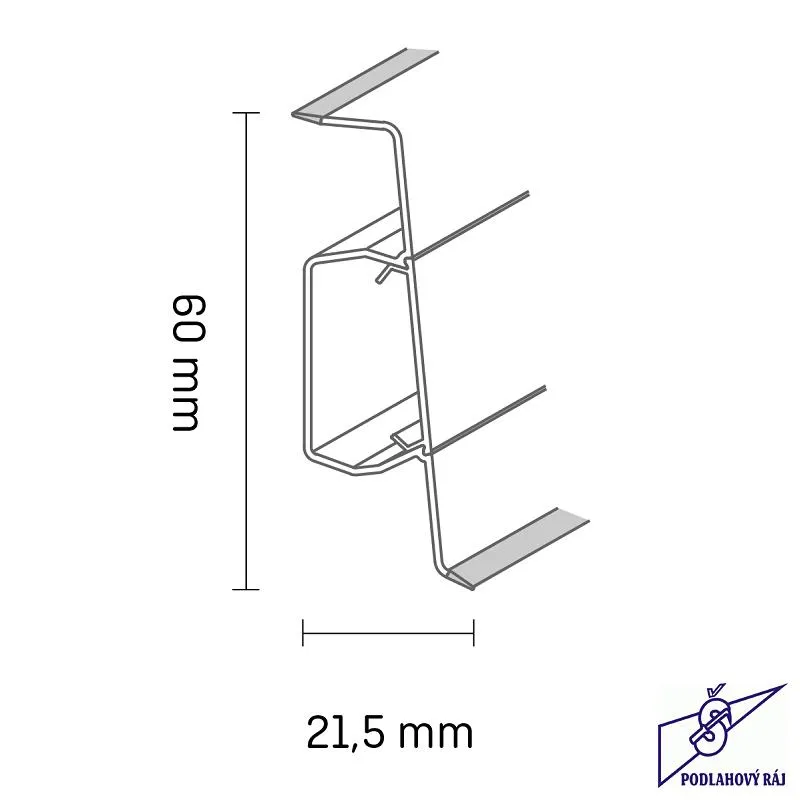 Lišta soklová SLK 60 Q Döllken, 3045 - 2,5m