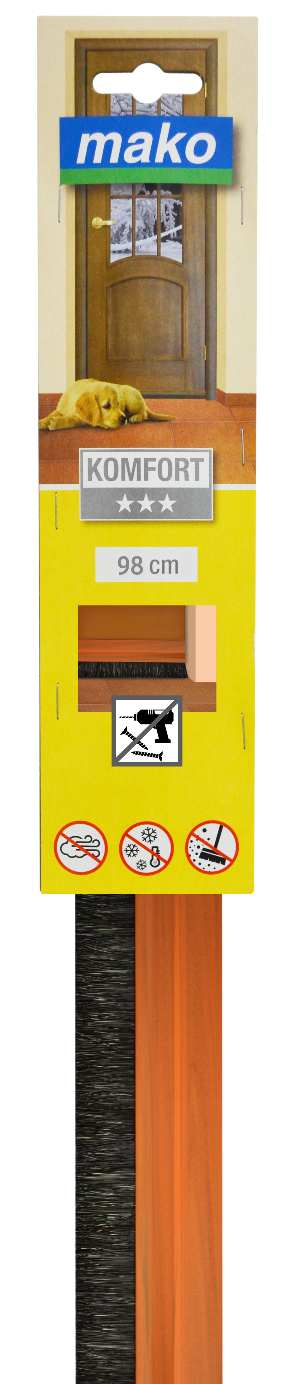Těsnící samolepící lišta pod dveře - ořech