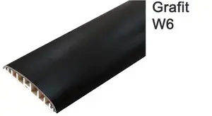 Přechodový PVC profil Volta V-W6-100,barva grafit, samolepící pro vedení elektroinstalace š. 74 mm