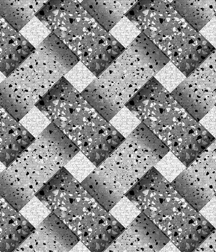 TERRAMAT koupelnové pěnové PVC 6037-5 - terrazzo mozaika šedá - šíře 60 cm