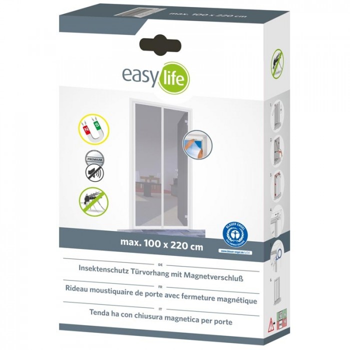 Síť dveřní proti hmyzu 100x220, bílá, magnetická