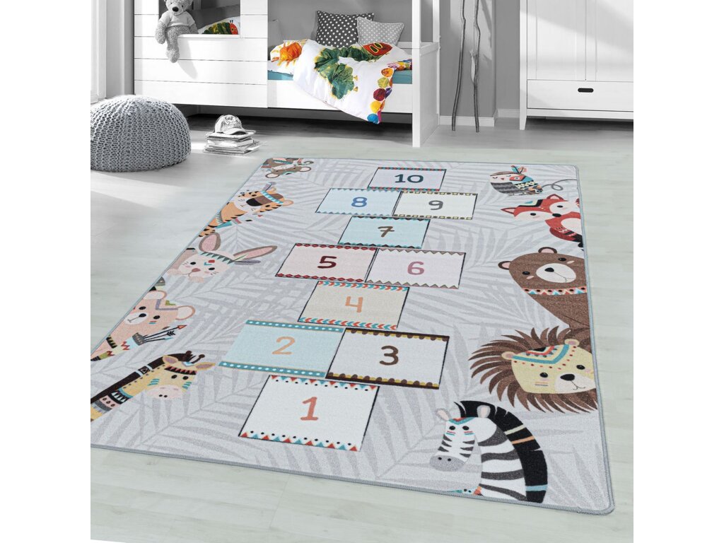 Dětský kusový koberec skákací panák Play 2903 grey 120x170 cm