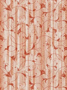TERRAMAT koupelnové pěnové PVC 6050-5 - oranžová arabeska - šíře 60 cm