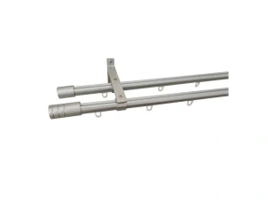 Dvojitá záclonová tyč DELTA Ø 19 mm 240 cm stříbrná