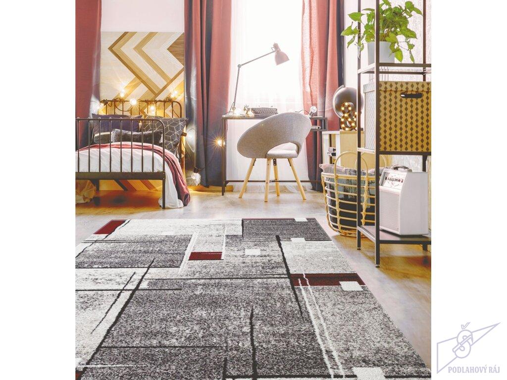 Kusový koberec PHERRIS / 30241-0264 RED/BEIGE, 80 x 150 cm