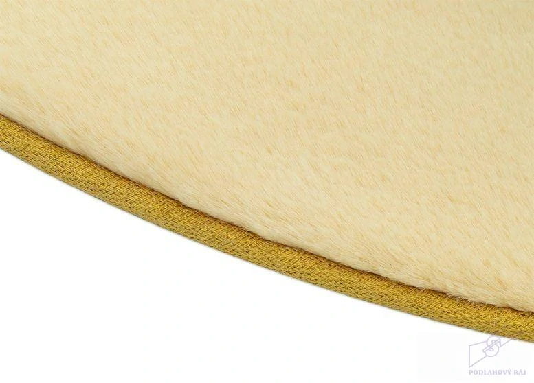 Kusový koberec BUNNY kruh N35 vanilkově žlutý, 80 cm