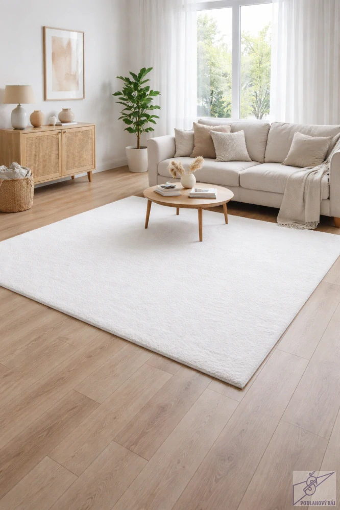 Kusový koberec COLOR UNI White, 80 x 150 cm