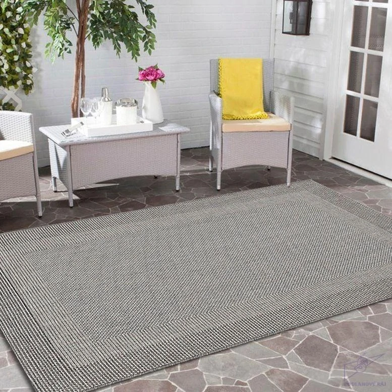 Kusový koberec ADRIA NEW 01/GSG venkovní šedý, 200 x 290 cm